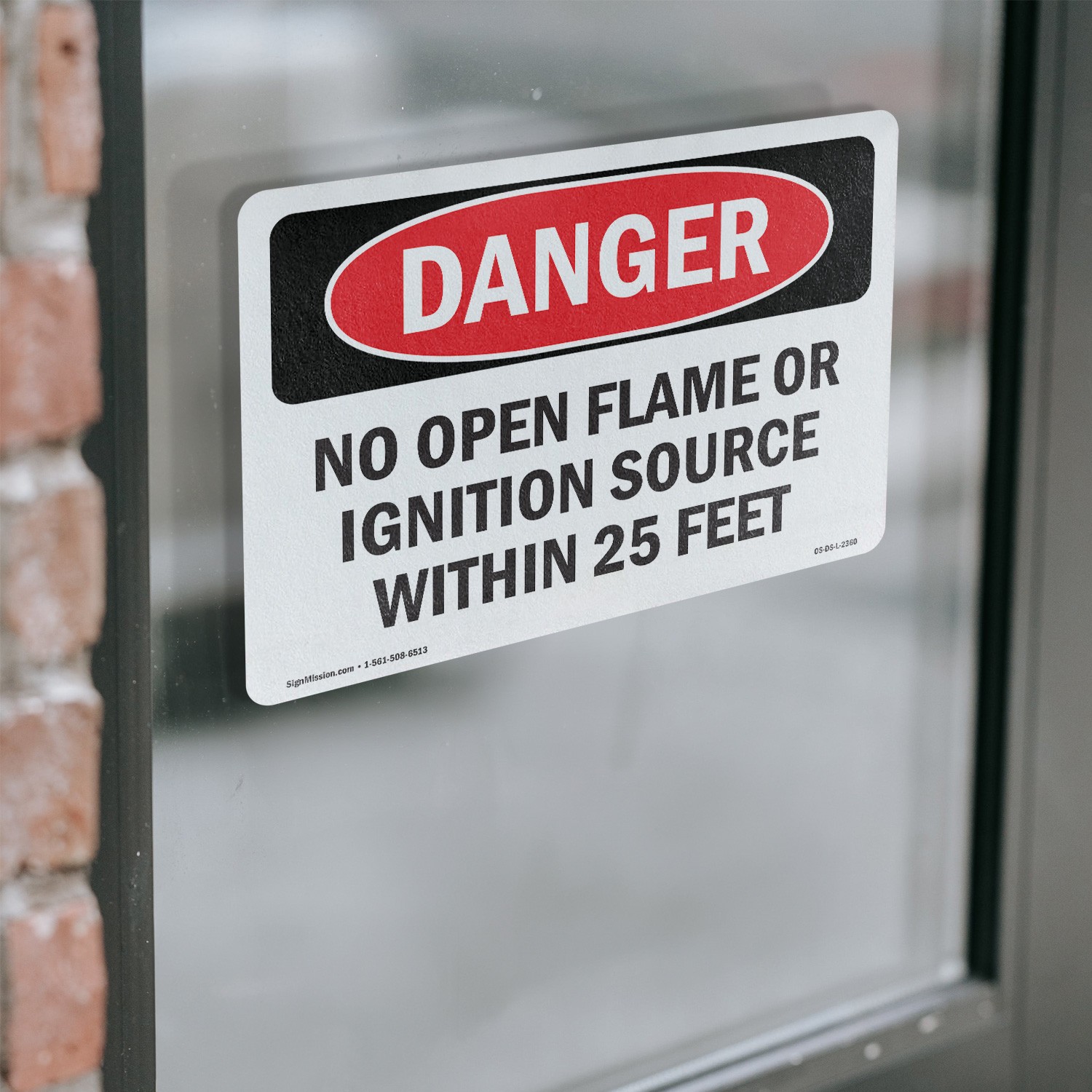 No Open Flame Or Ignition Source Within 25 Feet OSHA Danger Sign – 5 or 10 Pack
