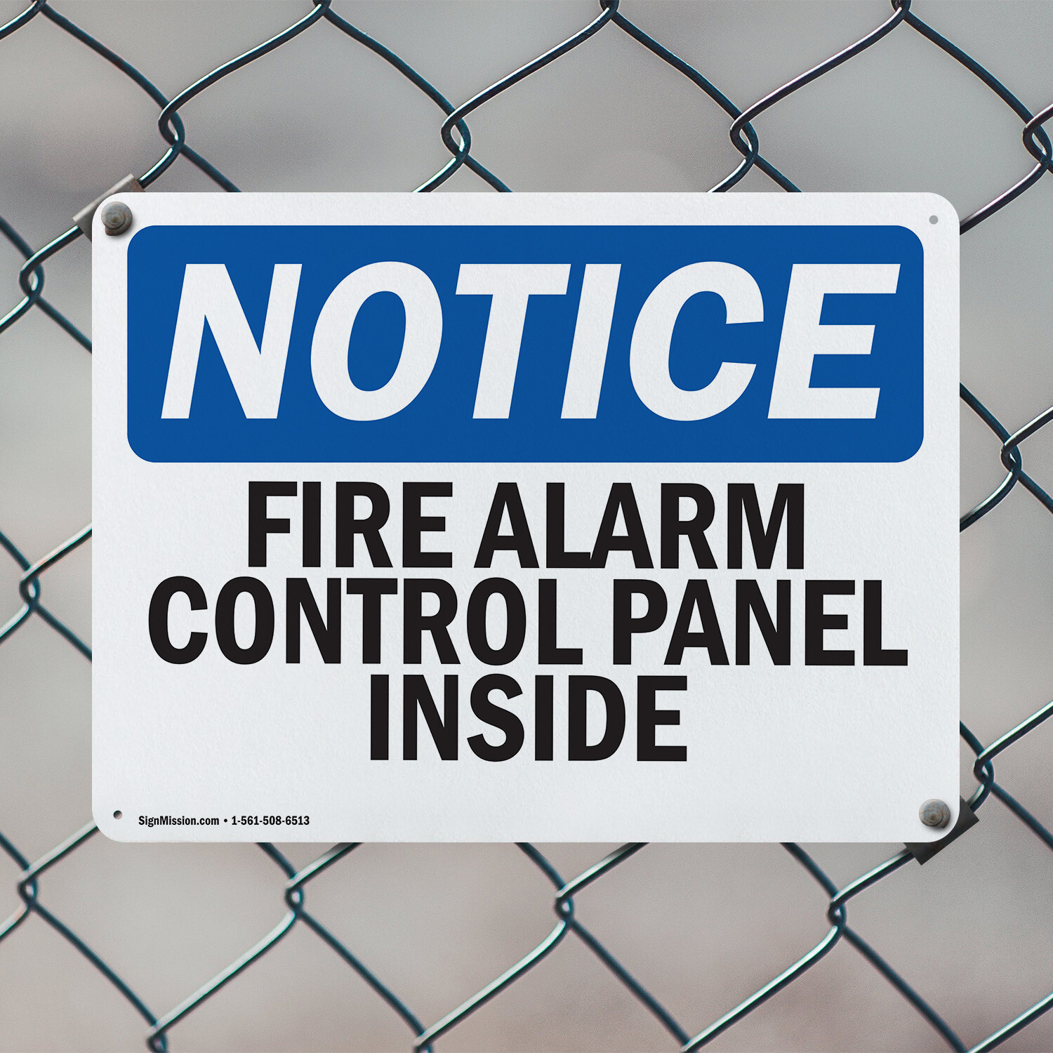 (2 Pack) Fire Alarm Control Panel Inside OSHA Notice Sign Decal Metal Plastic