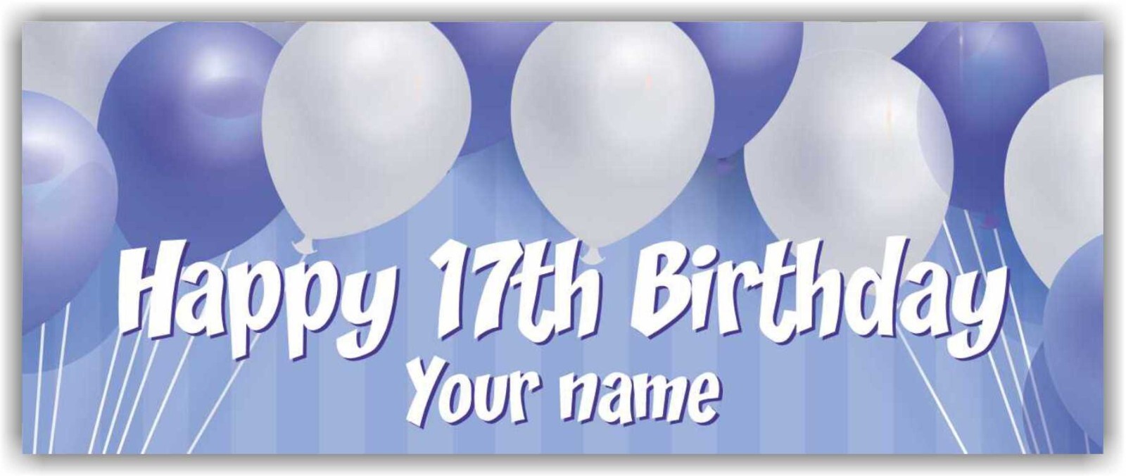 Happy 17th Birthday Advertising Banner Vinyl Sign Custom Name Text Event Holiday