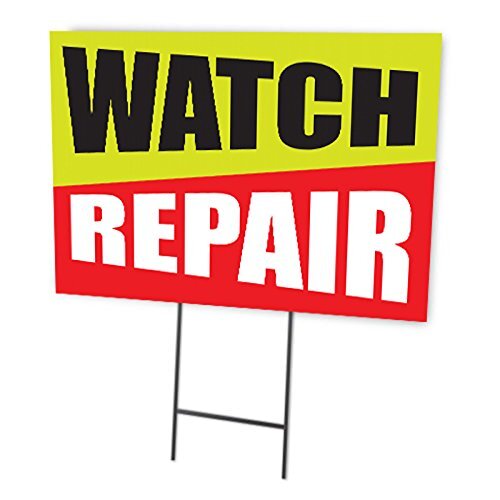 Watch Repair | Sidewalk Yard Sign w/ Metal Stakes | 24″W x 18″H