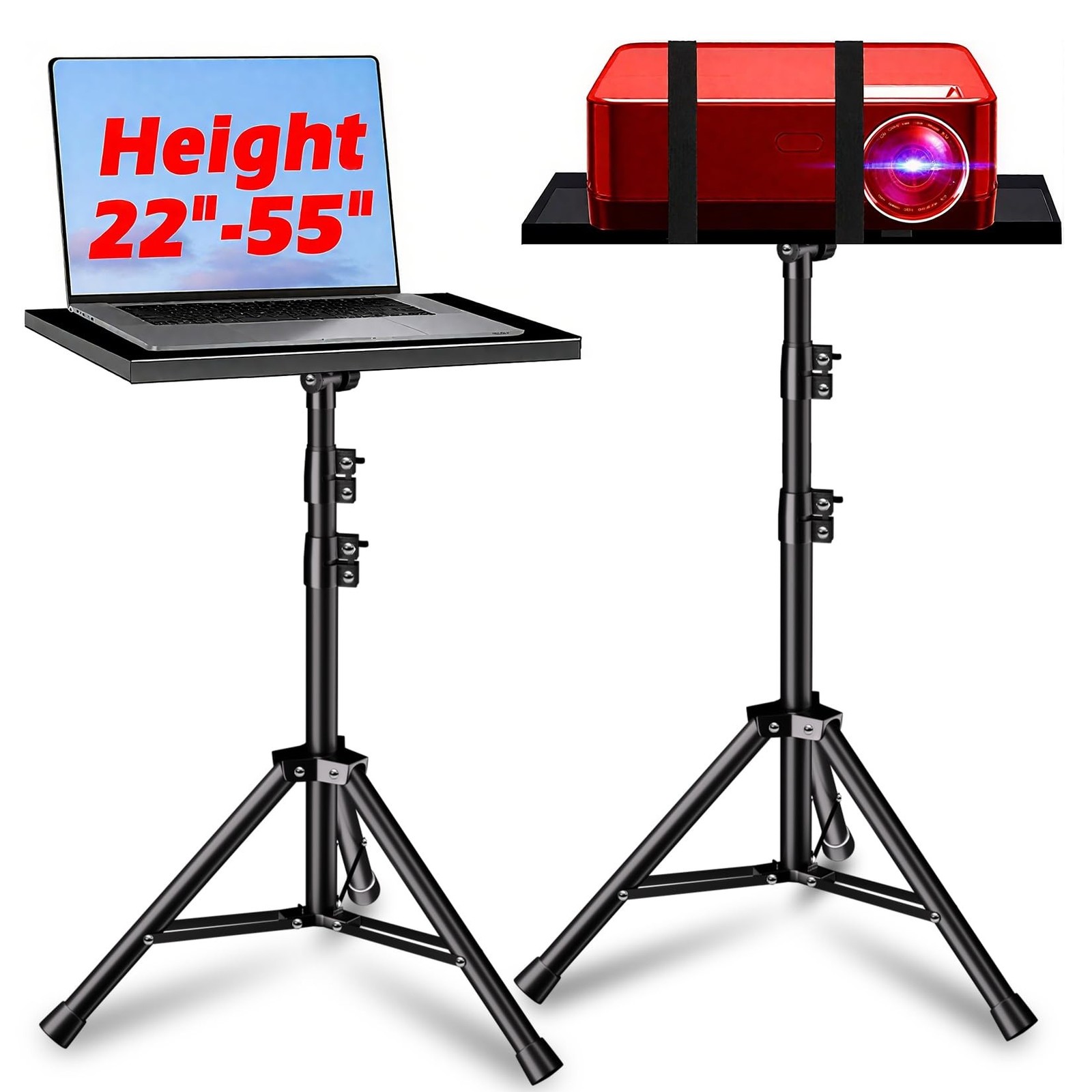 Projector Stand, 33LB Load Bearing & 22-55″ Height Adjustable, for Projector/…