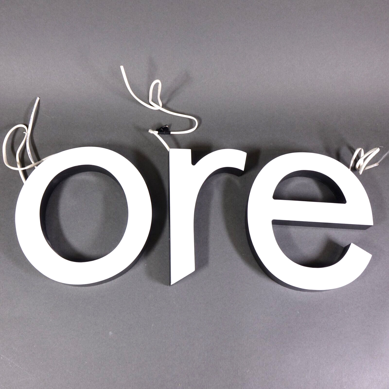 10″ Letters Store Sign Can Be Illuminated White Black 1″ Thick Plastic