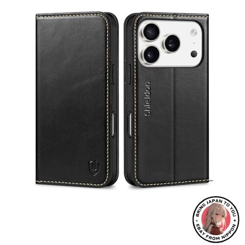 New SHIELDON iPhone 17 Pro 6.3-inch Folio Case Genuine Leather TPU Material 5G