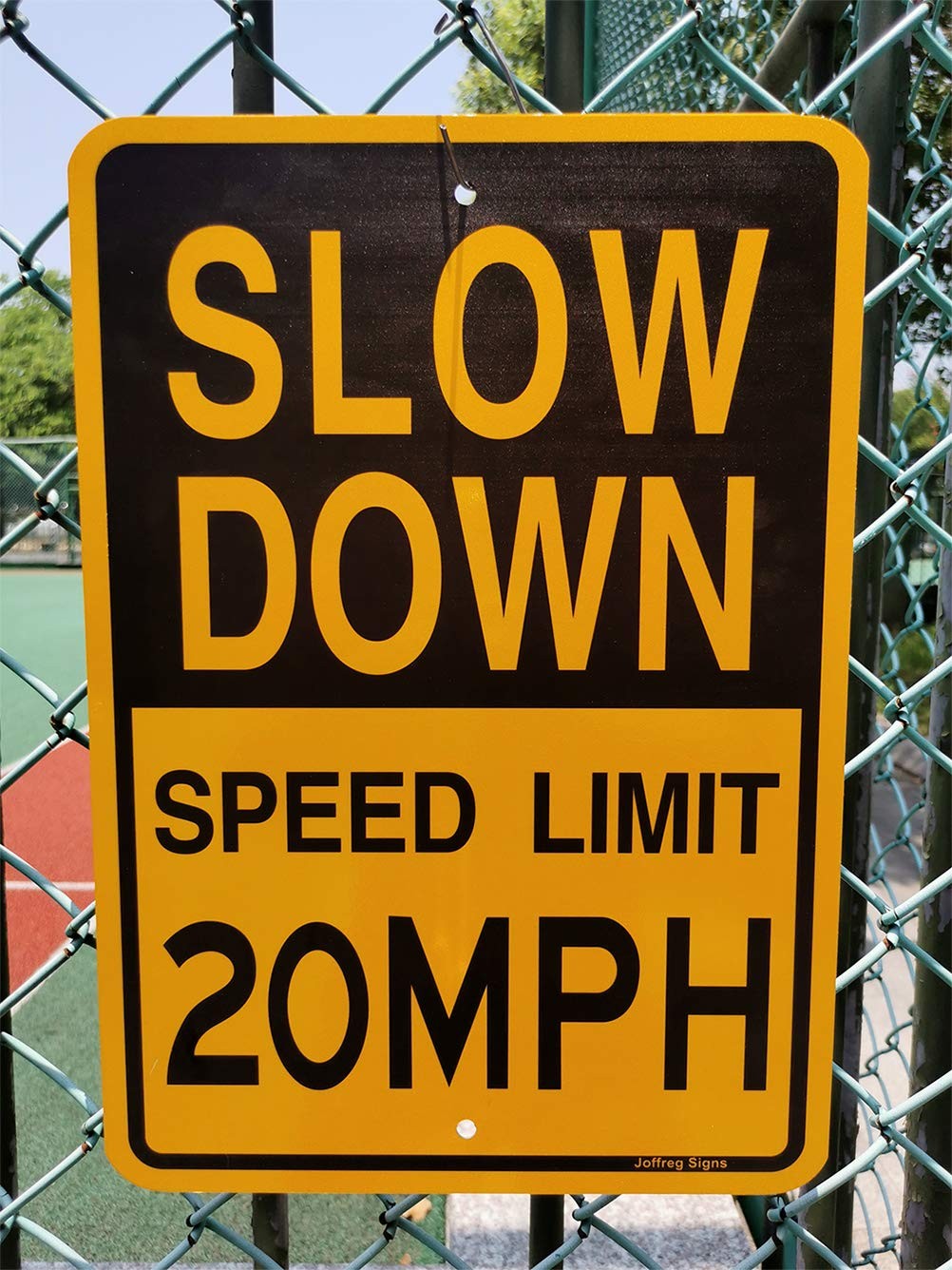 2 Pack Slow Down Speed Limit 20 MPH Sign 17 x 12 Inches, Reflective Aluminum