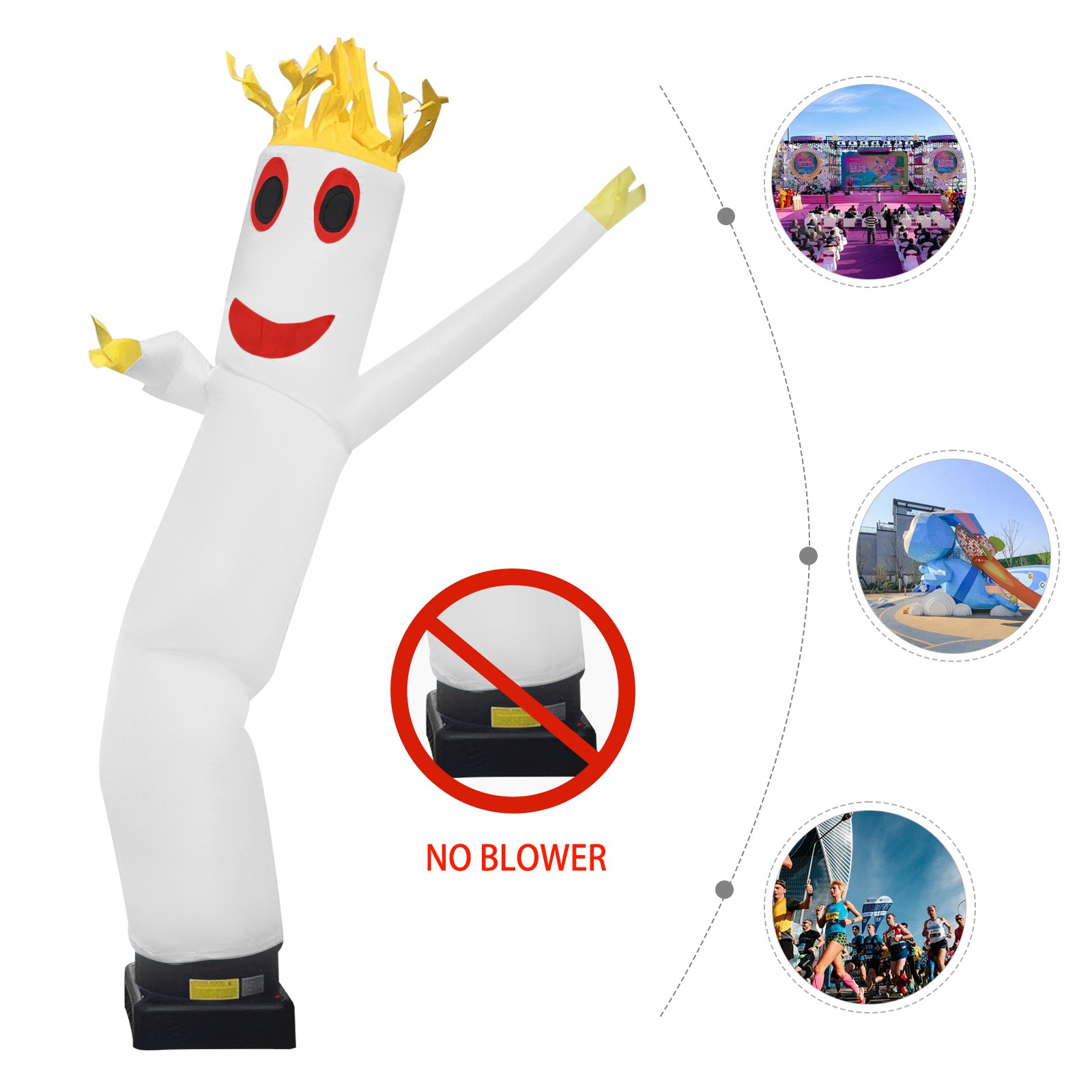 3m/10ft Waving Inflatable Tube Guy, Blow Up Giant Waving Arm Fly Human Model