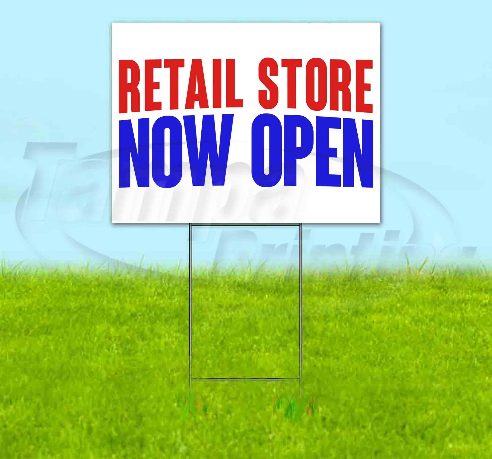 RETAIL STORE NOW OPEN Yard Sign Corrugated Plastic Bandit Lawn Decorations USA
