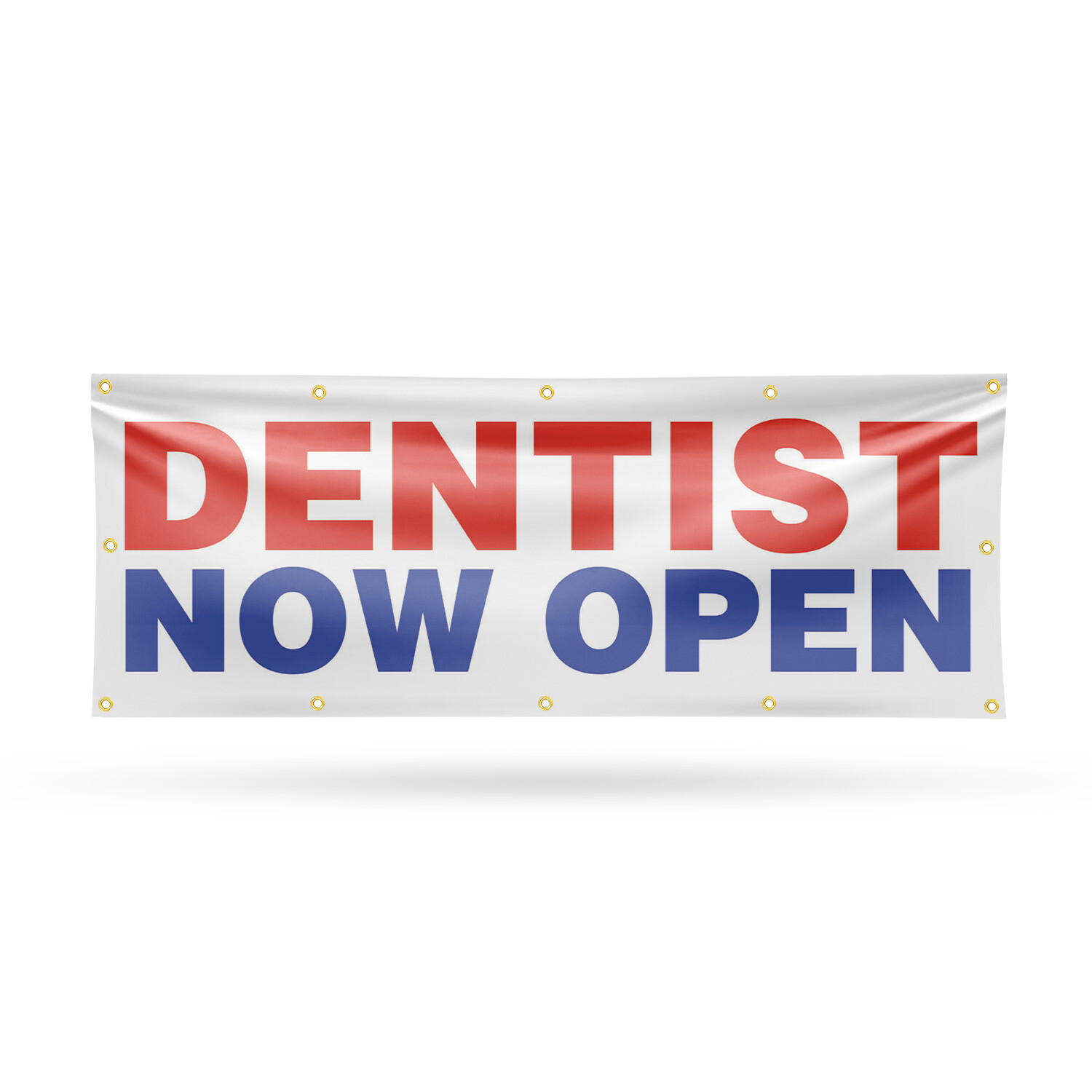 Dentist Now Open Vinyl Banner Sign with Metal Grommets Heavy-Duty Single-Sided