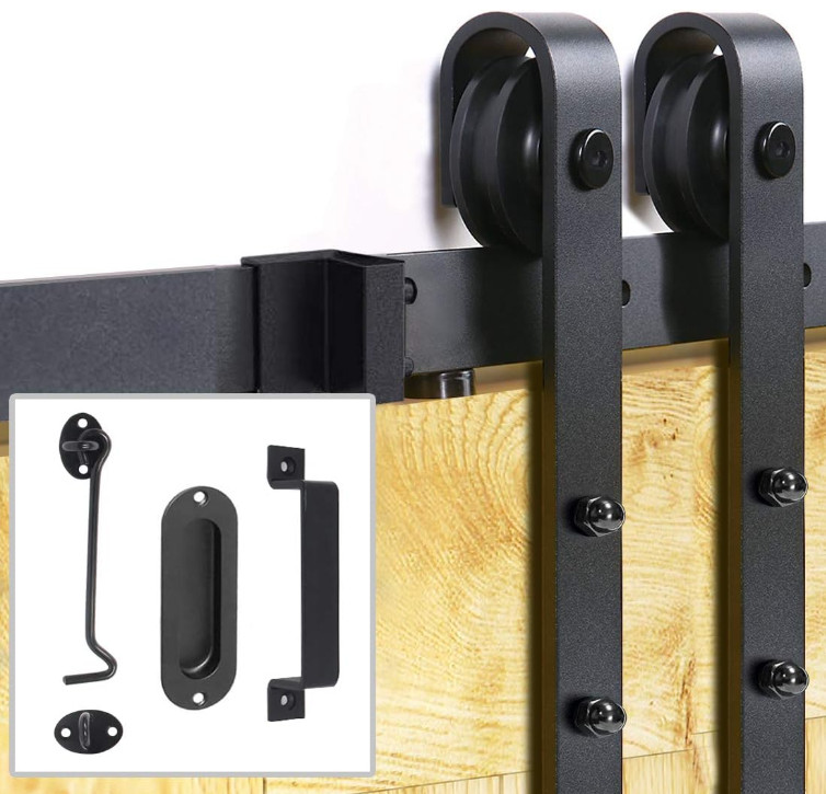 6.6 Feet Sliding Barn Door Hardware Kit Single Door Wood Closet Track Roller Set