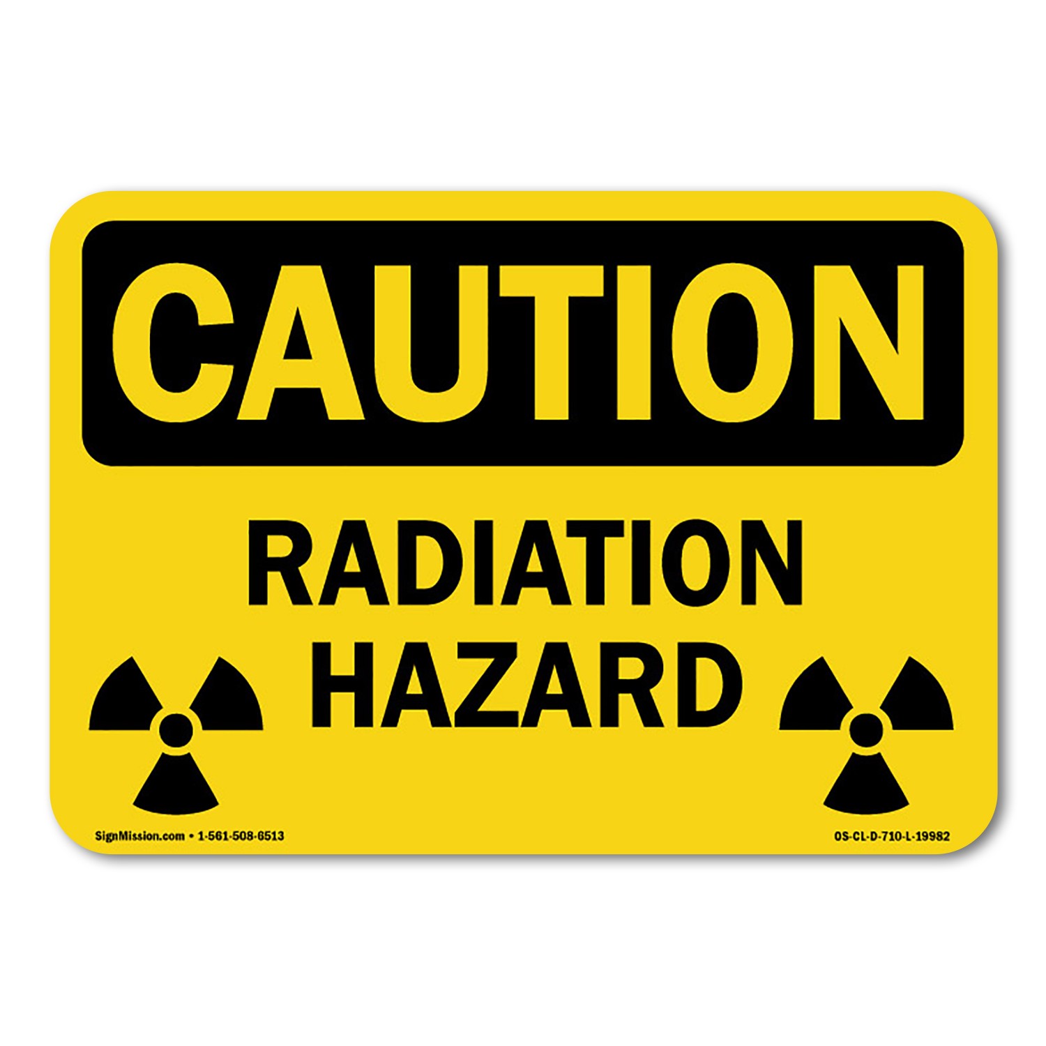 Radiation Hazard (with biohazard graphic) Sign Metal Plastic Decal