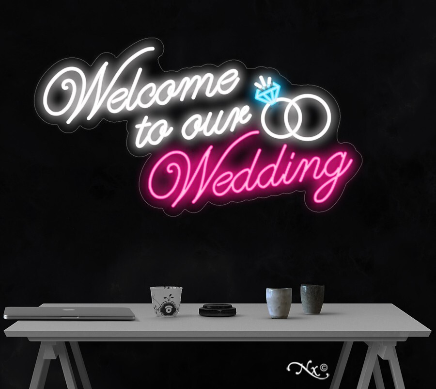 Welcome to our Wedding LED Neon Sign 35″L x 22″H #LF152