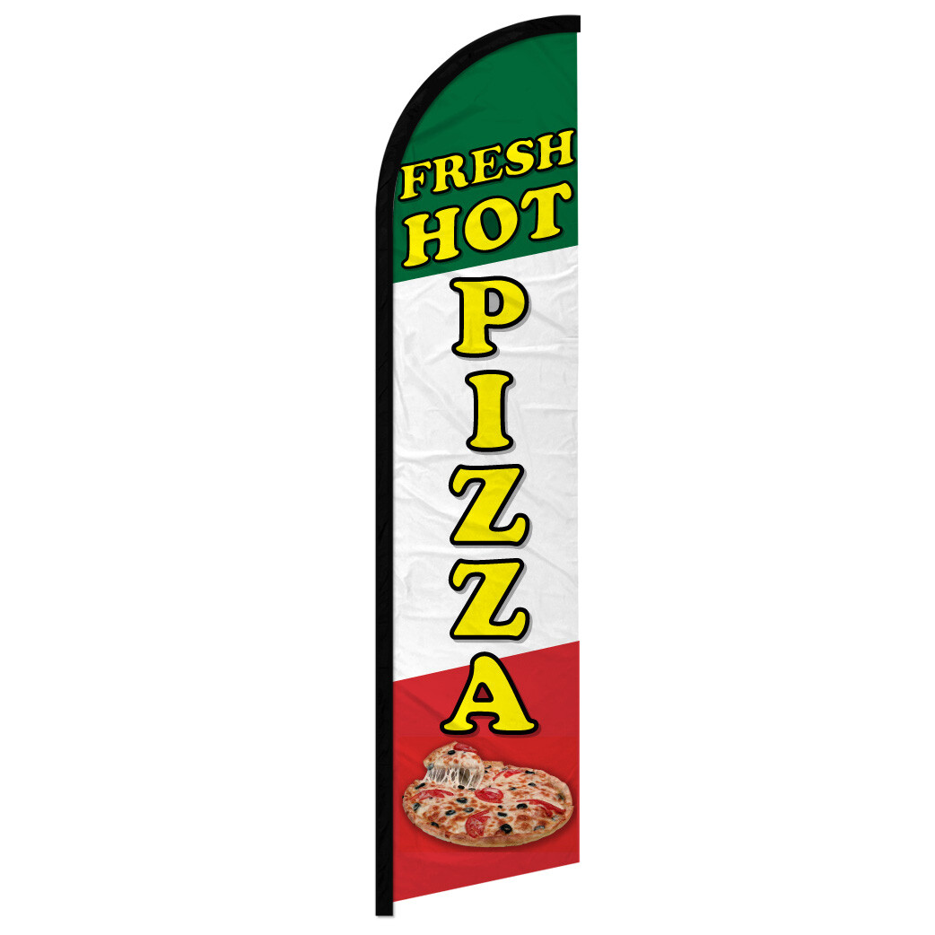 Fresh Hot Pizza Full Curve Windless Swooper Flag Concessions Food