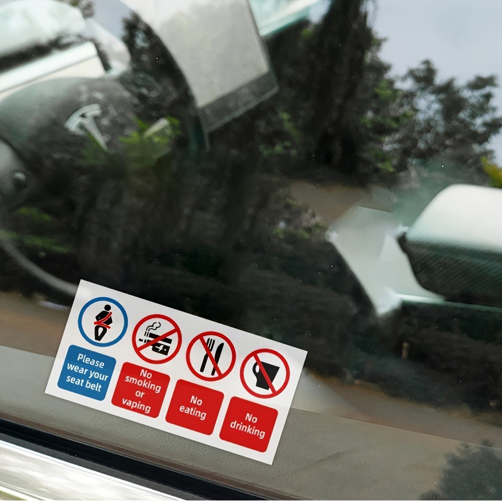 Easy-To-Apply Compact Decorative Practical 2pcs No Smoking/Drinking Car Stickers