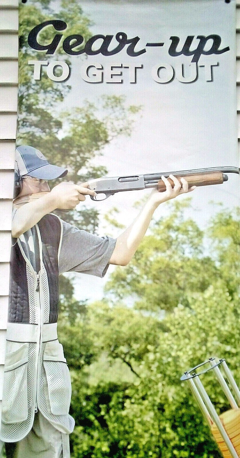ADVERTISTING BANNER SIGN CLAY SHOOTING VINYL HUNTING SIGN COMMERCIAL 30 x 82″
