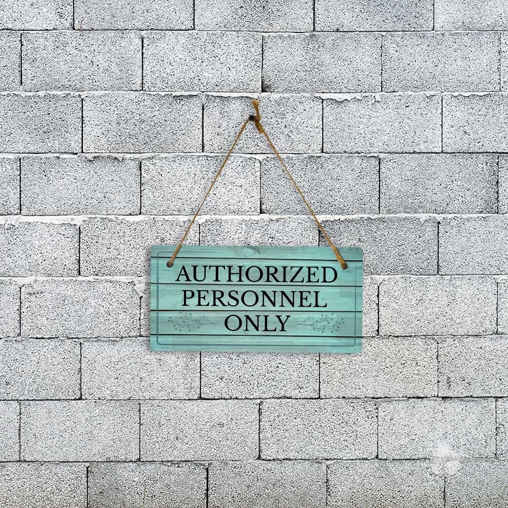 Access & Entry Control | Rustic Light Green Wood 5 x 10″ Hanging Signs