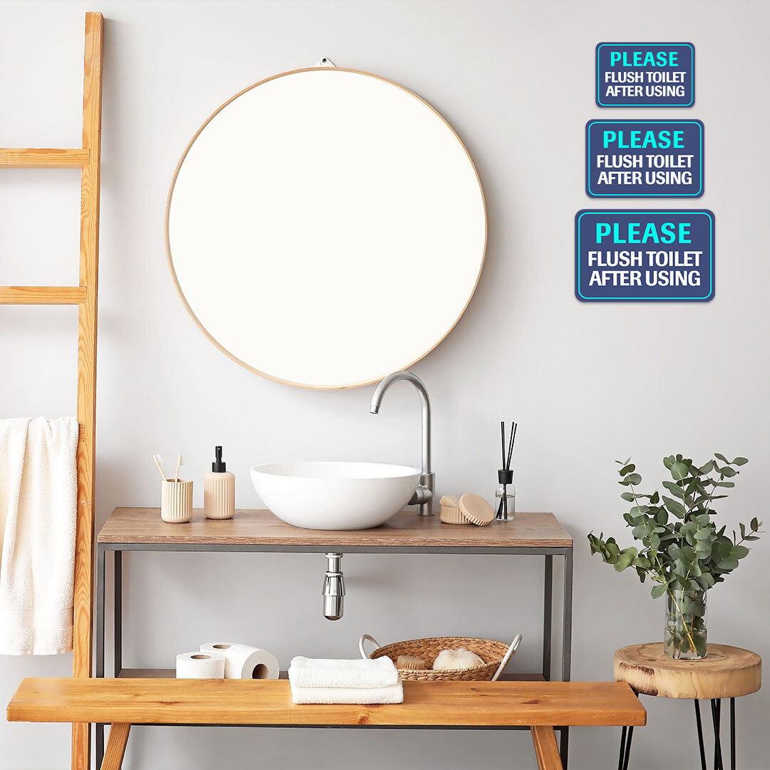 Classic Framed Plus Please Flush Toilet After Using Door or Wall Sign