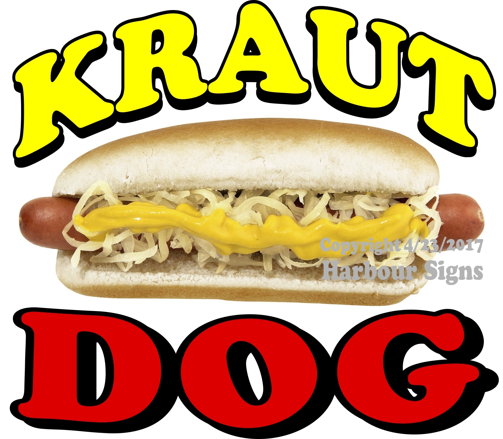 Kraut Dog DECAL (Choose Your Size) Hot Dog Food Truck Sign Concession Sticker