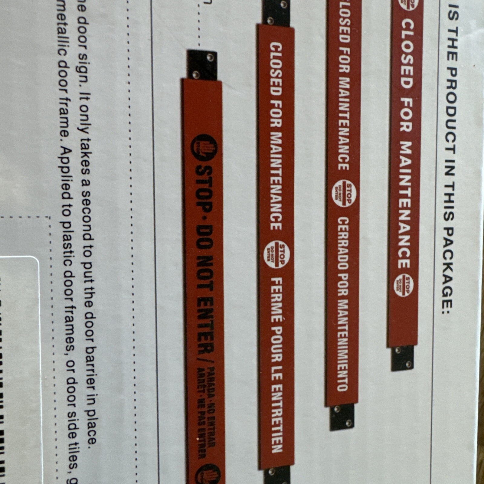 Bilingual Closed for Maintenance Sign with Magnetic Ends French Magnetic Ends