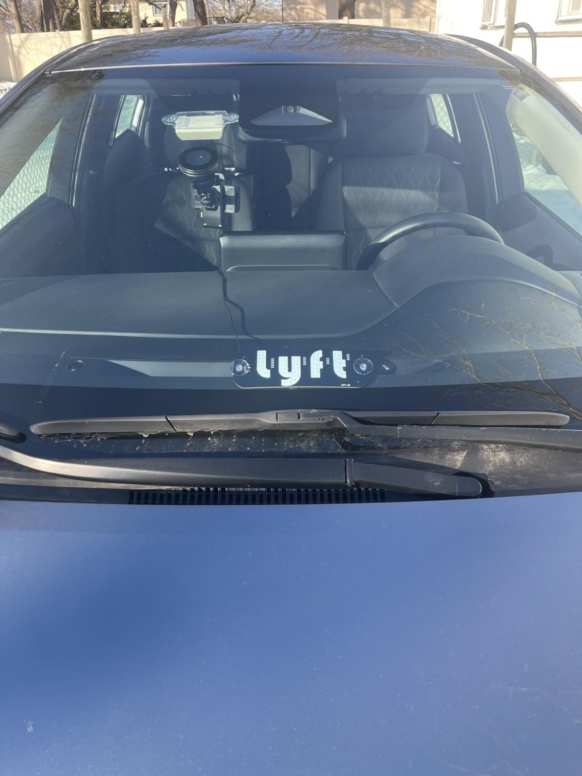 USB Car LED Light Sign for Taxi & Drivers, Pink Windshield Display with Suction