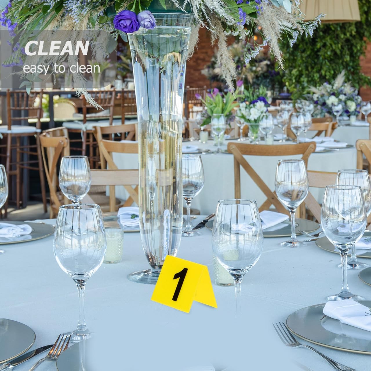 10 PCS Restaurant Table Numbers 1-10 Double Side Numbered Tents Markers Set
