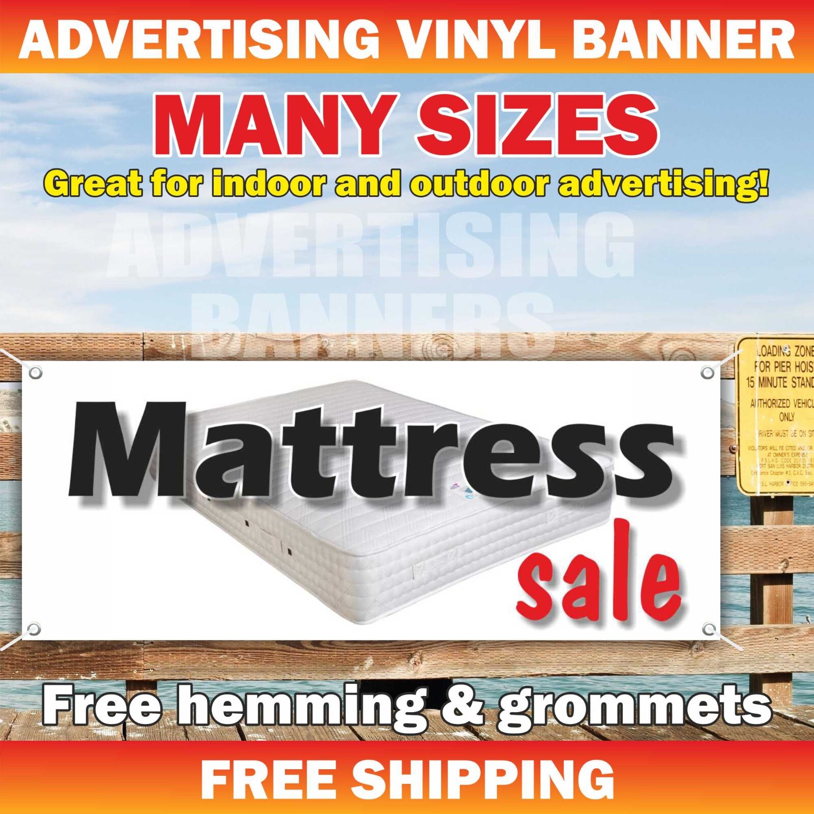 MATTRESS SALE Advertising Banner Vinyl Mesh Sign BED DISCOUNT Sofa FURNITURE