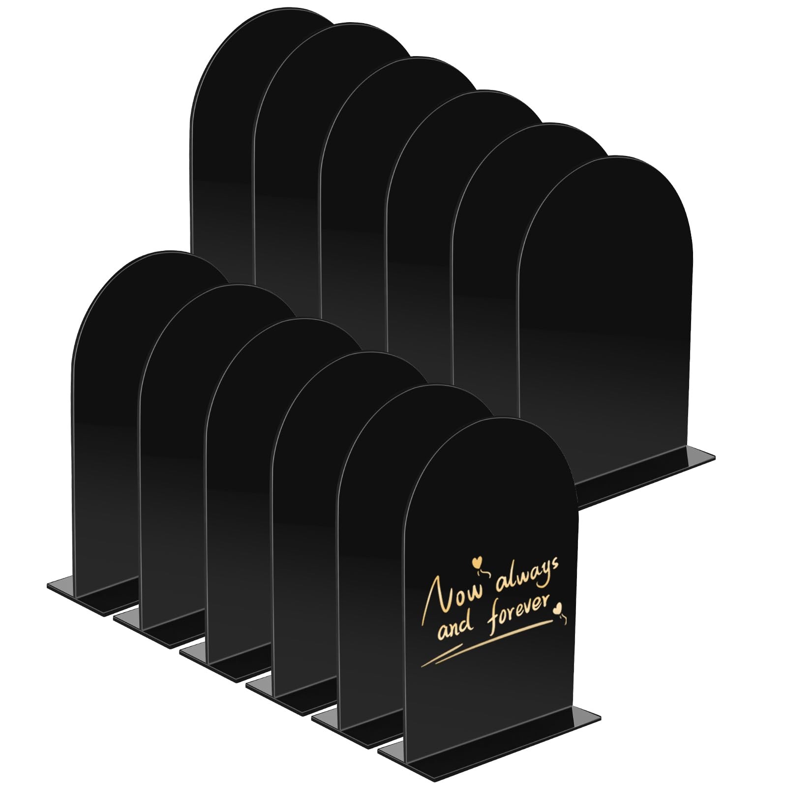 12 Pack Acrylic Wedding Signs 5×7 Inch DIY Blank Table Number with Base Black