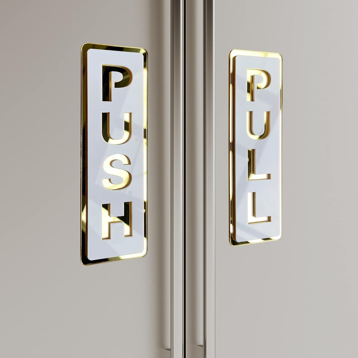 Push Pull Door Sign, Vertical,Double Layer Acrylic,Three-Dimensional,Indoor Outd