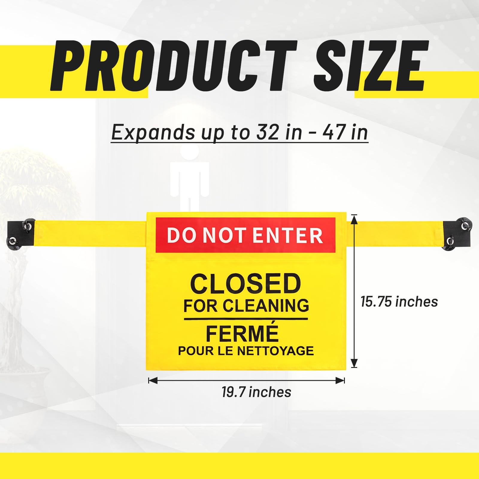Copkim 1 Pcs Restroom Closed for Cleaning Sign, 35 to 47 Inch Adjustable Do N…