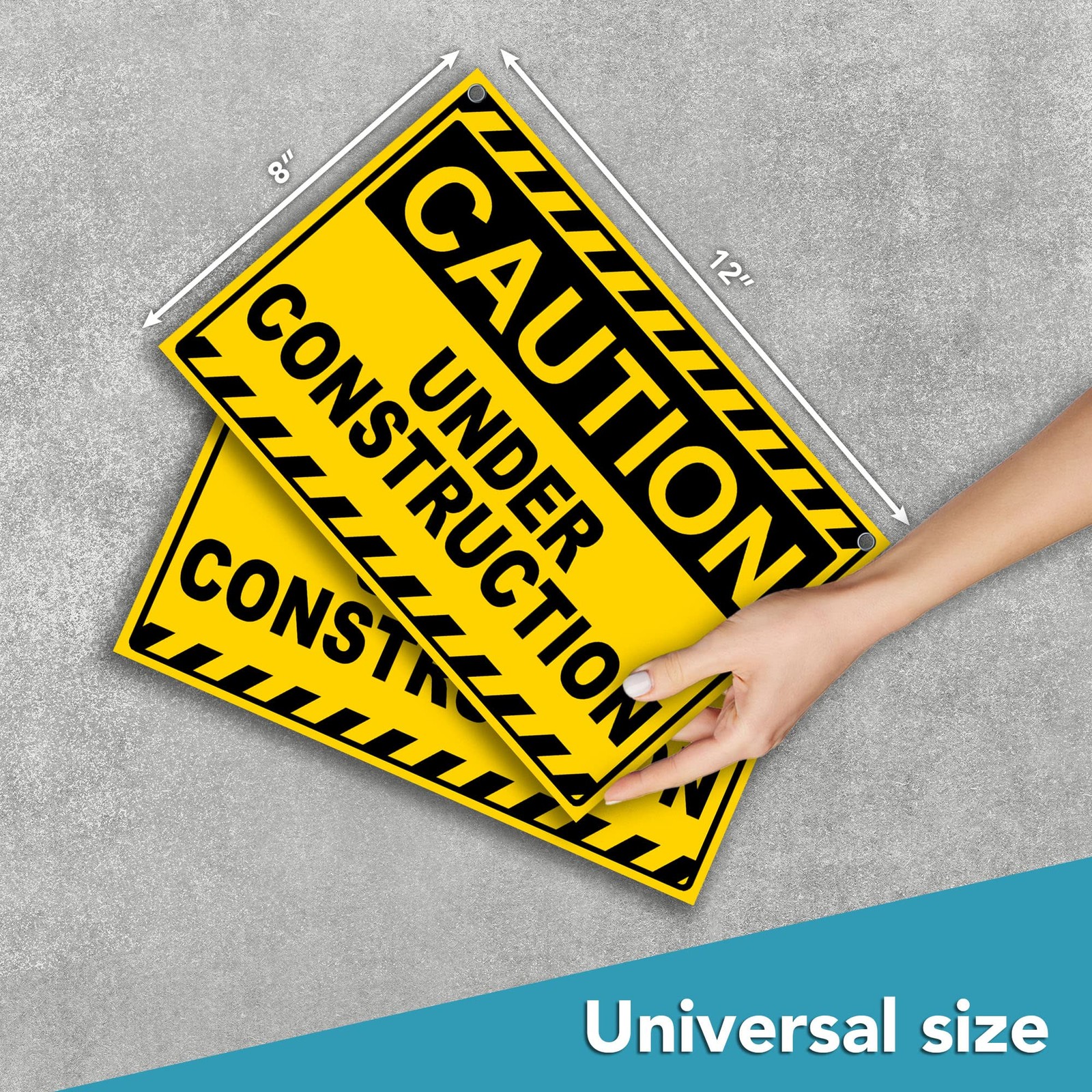 2 PC Under Construction Sign, 8×12 Coroplast Caution Construction Signs for J…