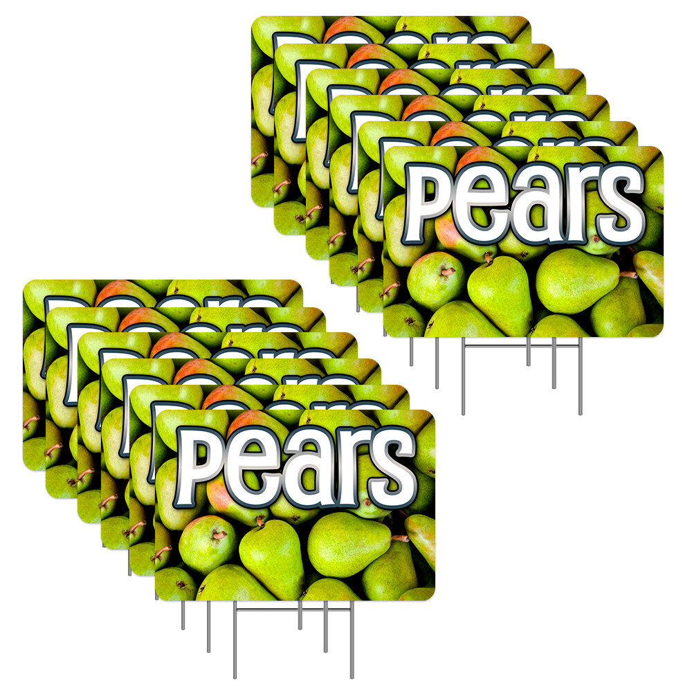 Pears 12 Pack Yard Signs – Each Sign is 24″ x 16″ Single-Sided and Comes with Me