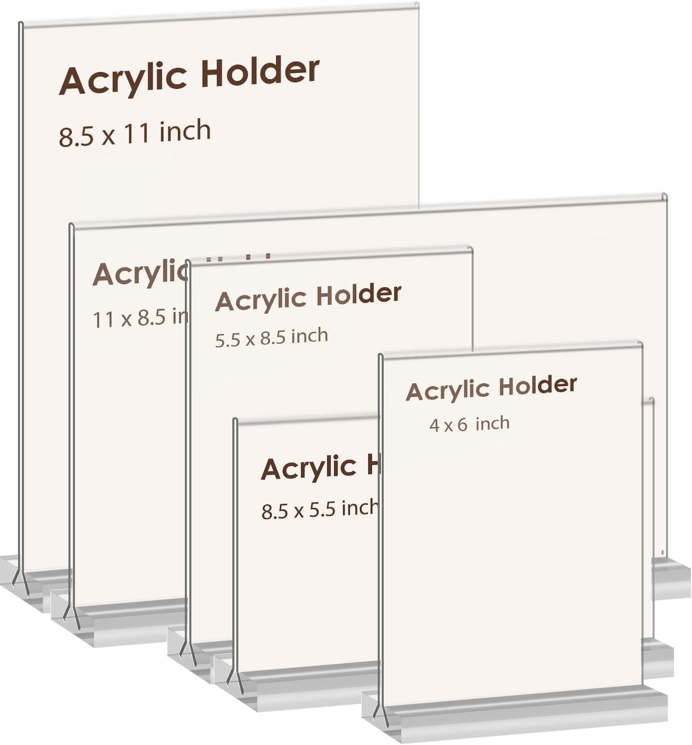 newnewshow 4×6 Inch Clear Acrylic Sign Holder, Display Stand, 6pack, clear