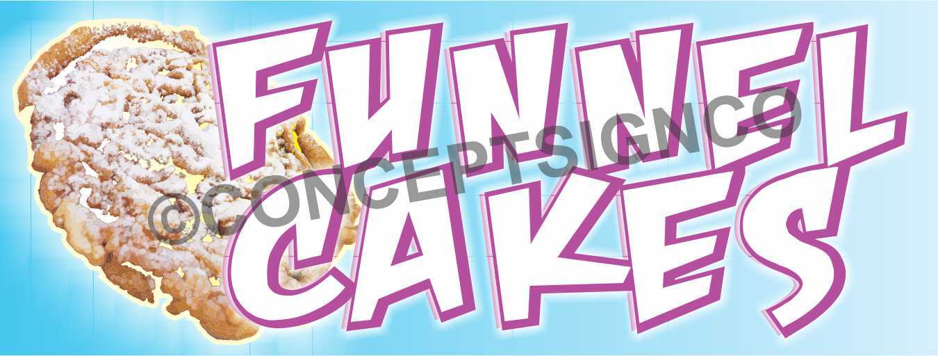 1.5’X4′ FUNNEL CAKES BANNER Outdoor Sign Carnival Fair Concession Stand Cake