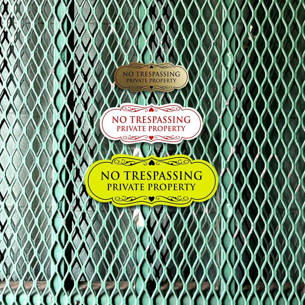 Designer No Trespassing Private Property Wall or Door Sign | Security Sign fo…