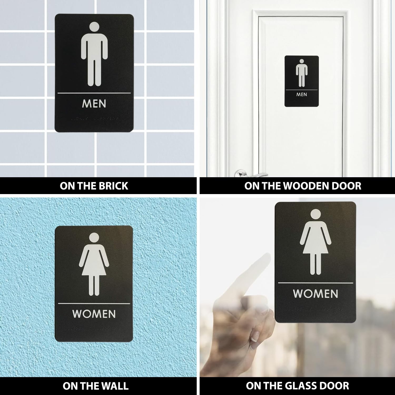 USA Made – Men’s and Women’s Restroom Signs ADA-Compliant Bathroom Door Signs…