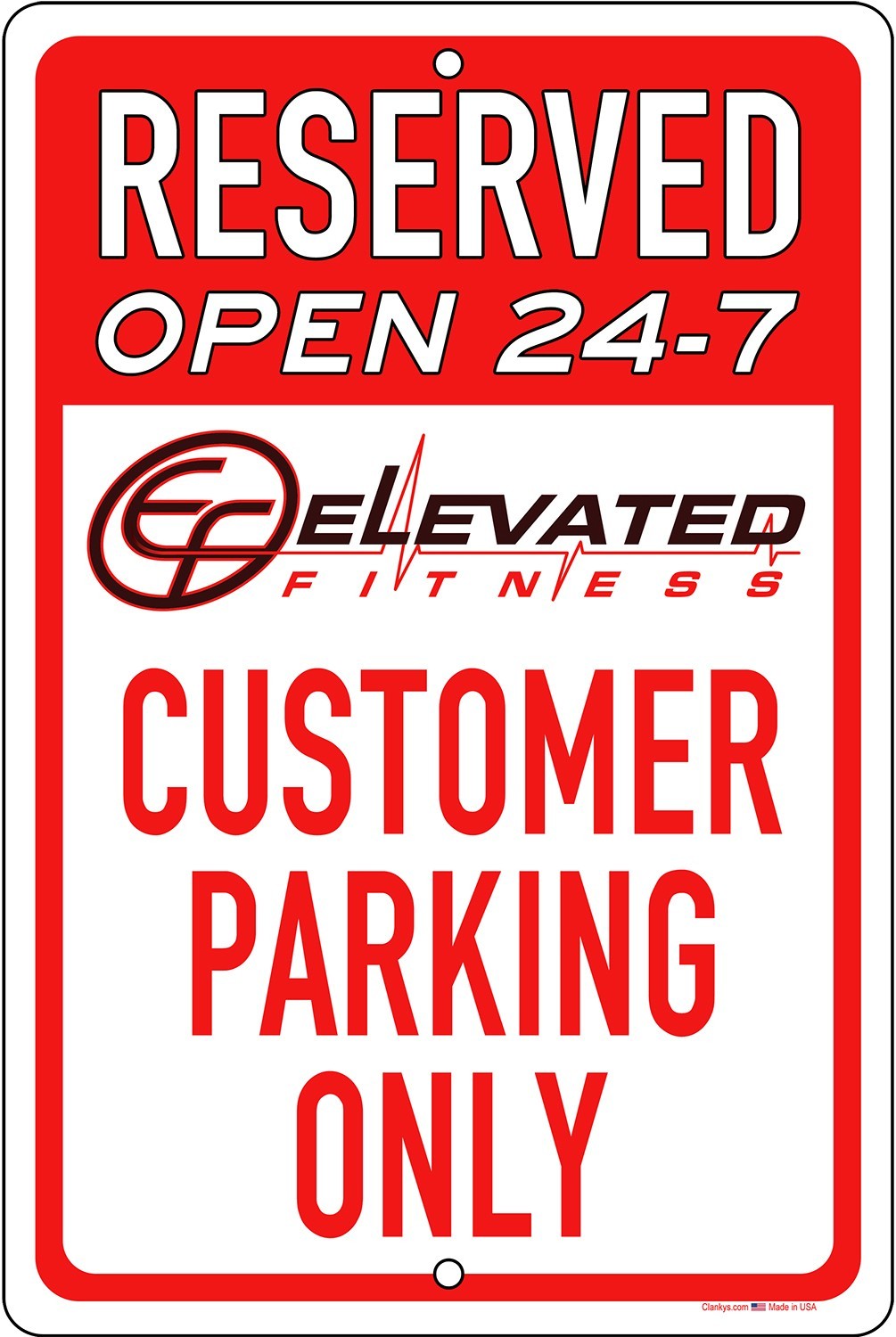 Custom Made Customer Parking Only in Any Color UV Protected 8″x12″ Aluminum Sign
