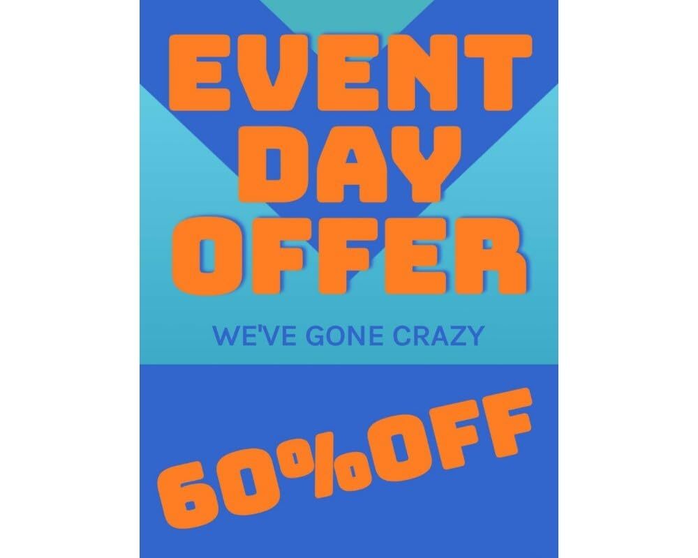 Event Day | Full Color Window Display Signs | 18″W x 24″H