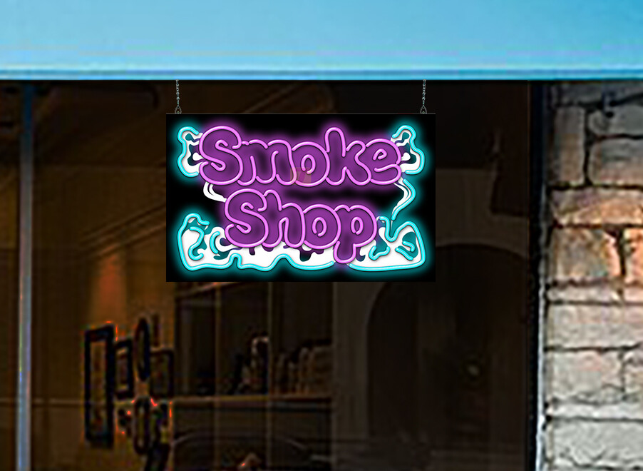 Smoke Shop Neon Sign – Large 32″w x 20″h – Real Neon Attracts Maximum Attention