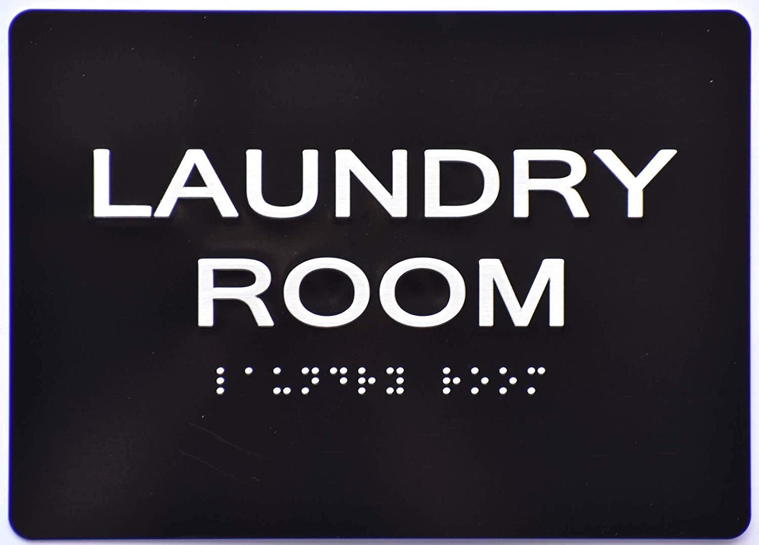 Laundry Room Sign (Aluminium, Black/Silver,Size 5×7) The Sensation..REF24-1027
