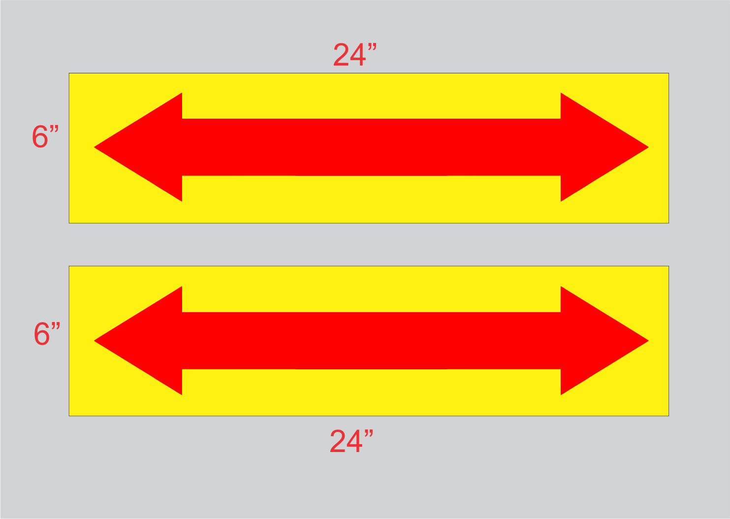 Red on Yellow DOUBLE END ARROW 6″x24″ REAL ESTATE RIDER SIGNS BOGO Double Sided