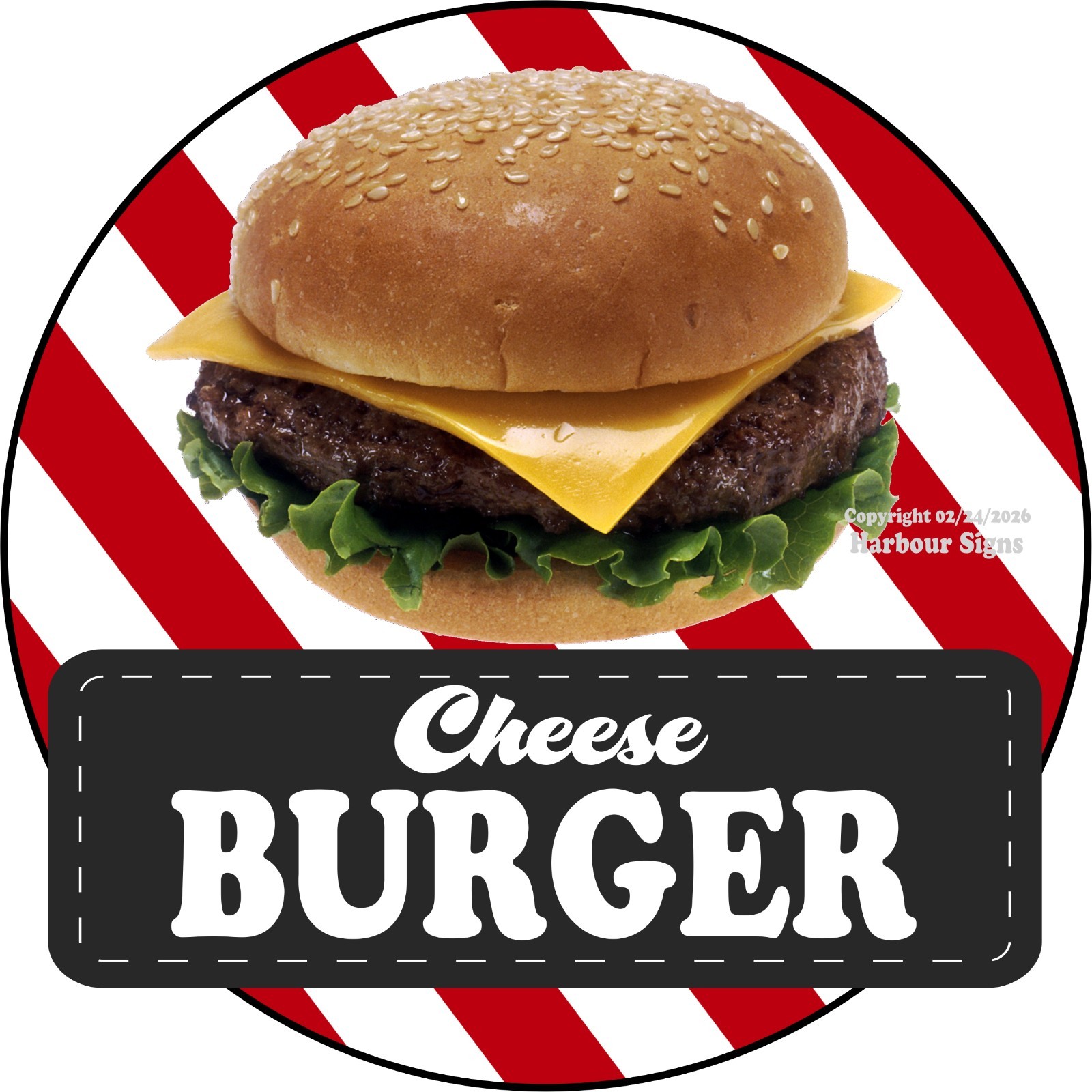 Cheese burger DECAL (Choose Your Size) Snack Concession Food Truck Sticker sc