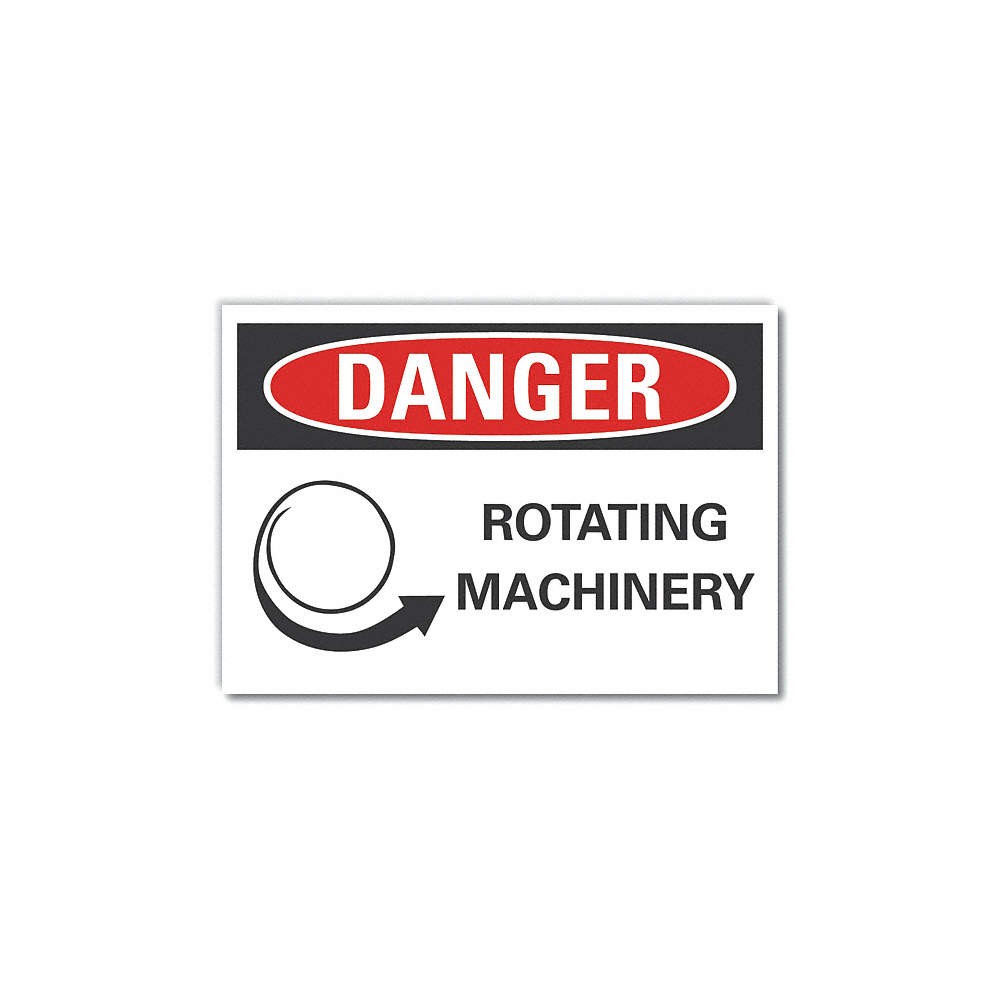 LYLE LCU4-0264-RD_10X7 Rotating Mach. Danger RflctvLbl,7x10in 62UG02