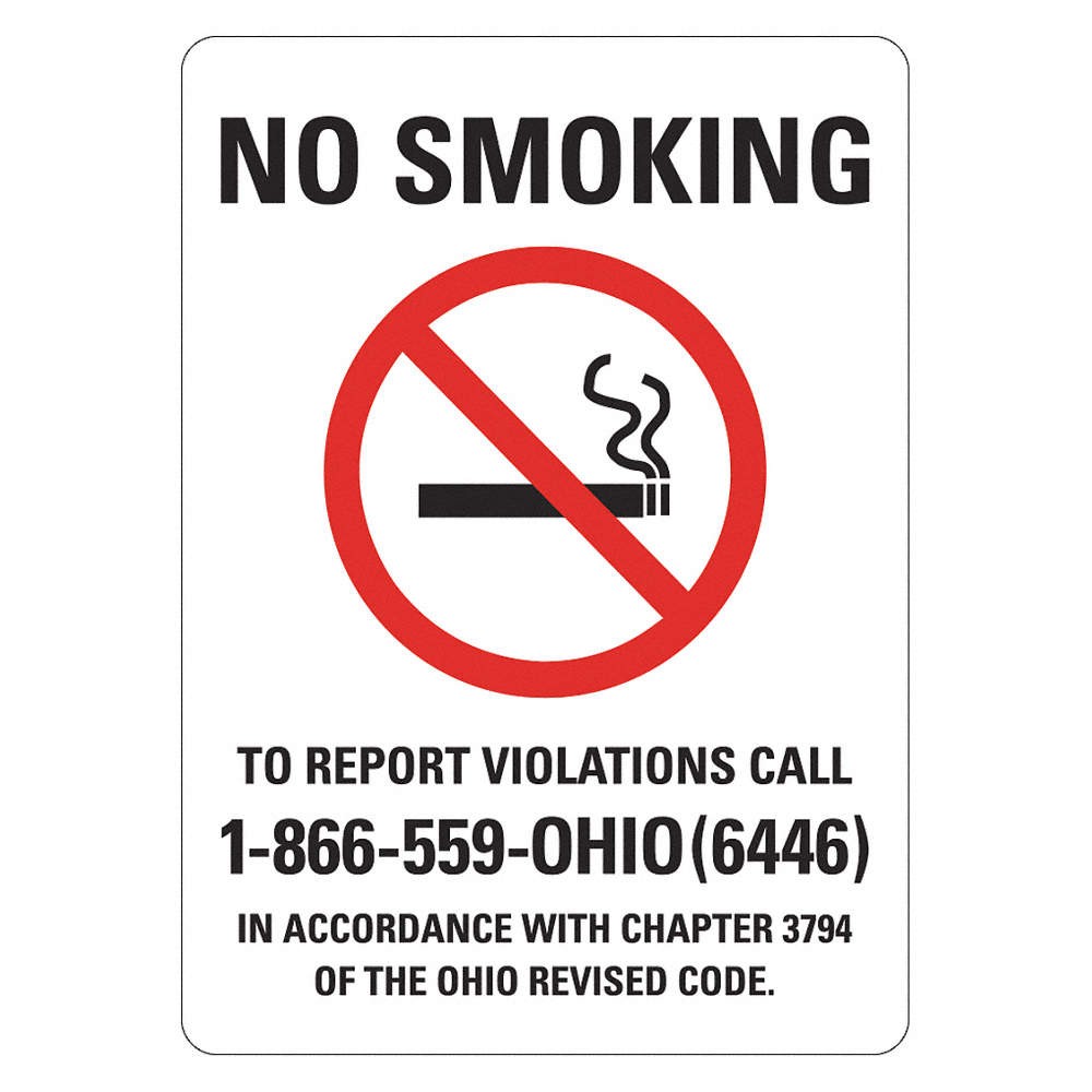 LYLE LCU1-0192-ED_7x10 No Smoking Sign,10inx7in,Non-PVC Polymer 484H88