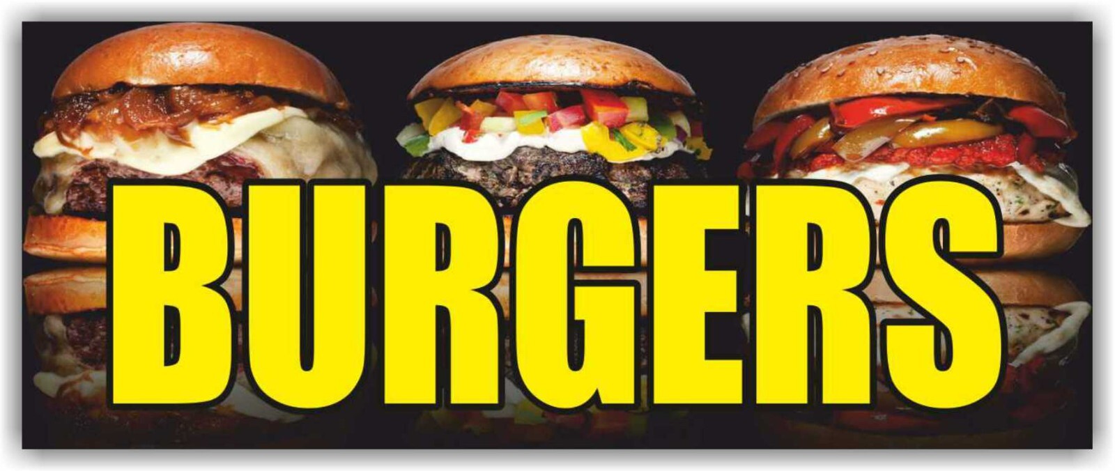 BURGERS Advertising Banner Vinyl Mesh Sign Cheesecake Food Restaurant Bar Cafe