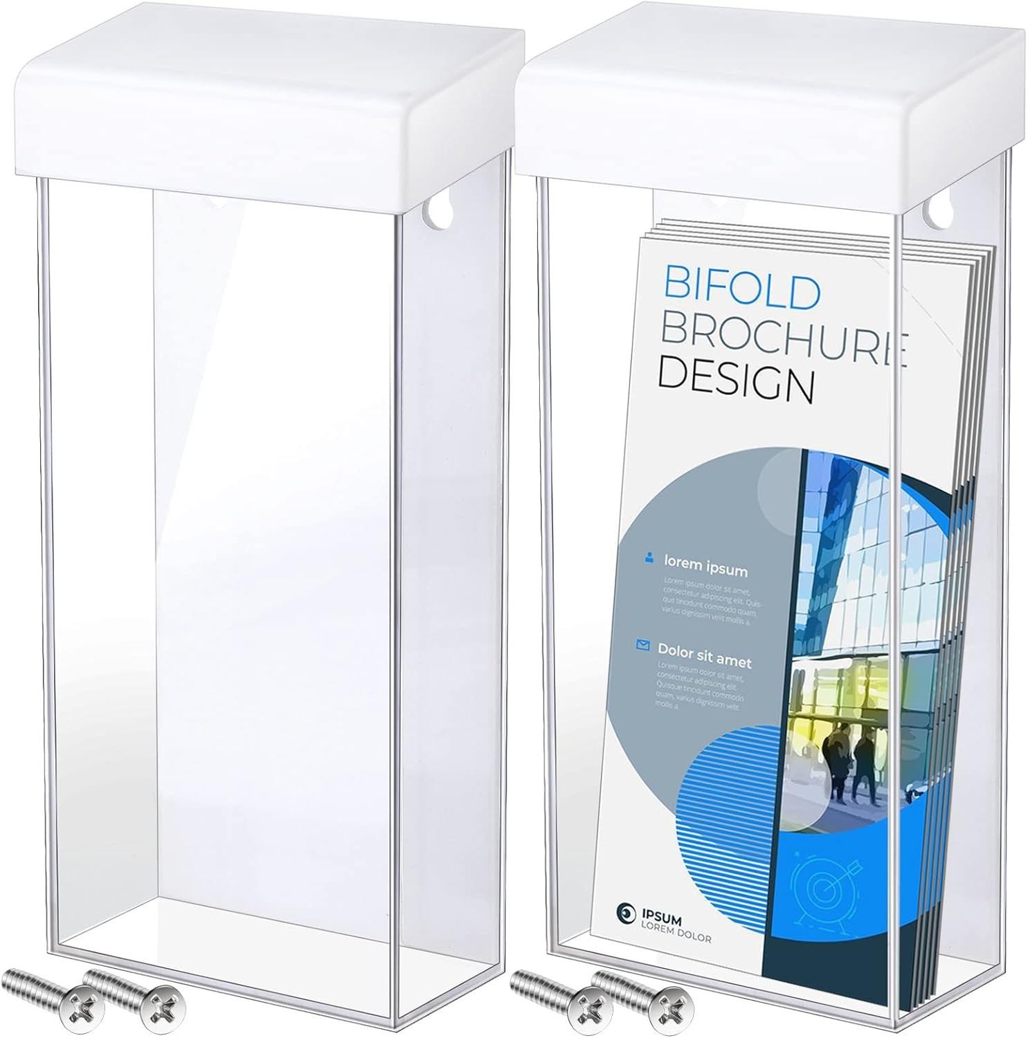 Remerry Acrylic Outdoor Brochure Holder 4 x 9 Inch Waterproof Wall clear