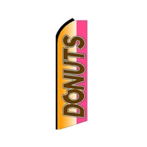 Donuts Swooper Flutter Windless Feather Flag | 3ft W x 11.5ft Tall