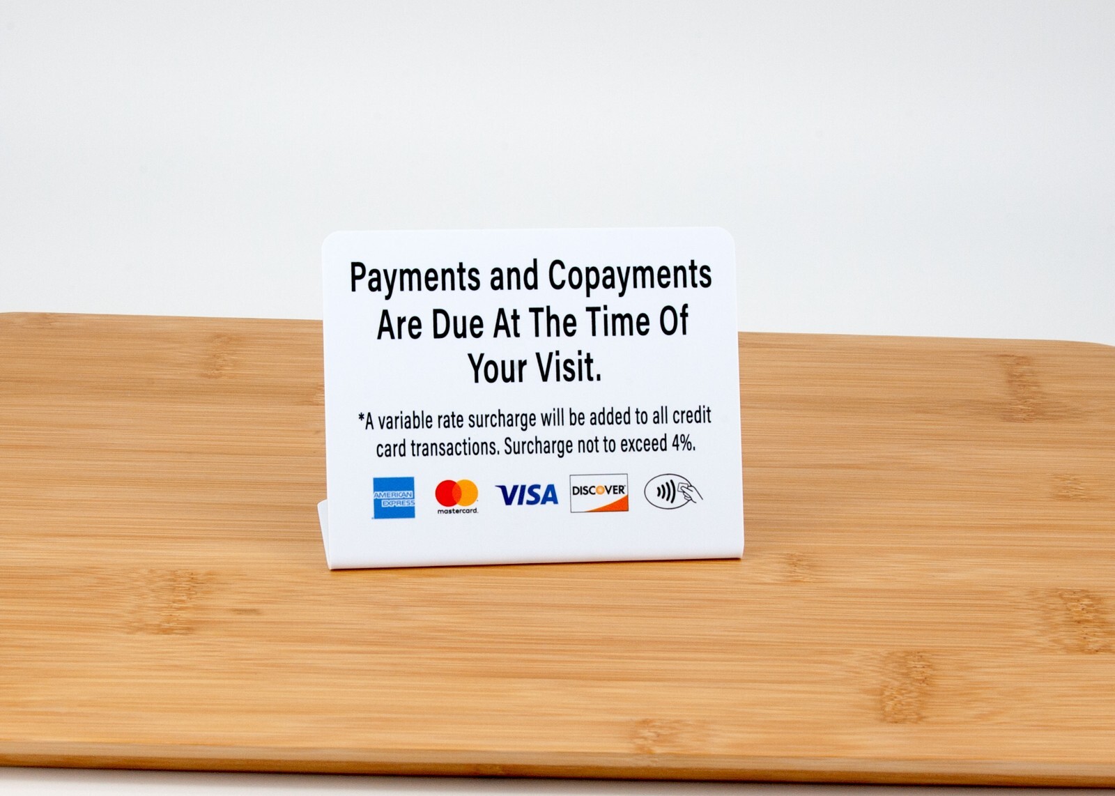 3pk Copayment Signs w/ Surcharge, L Style, Plastic, Free Shipping