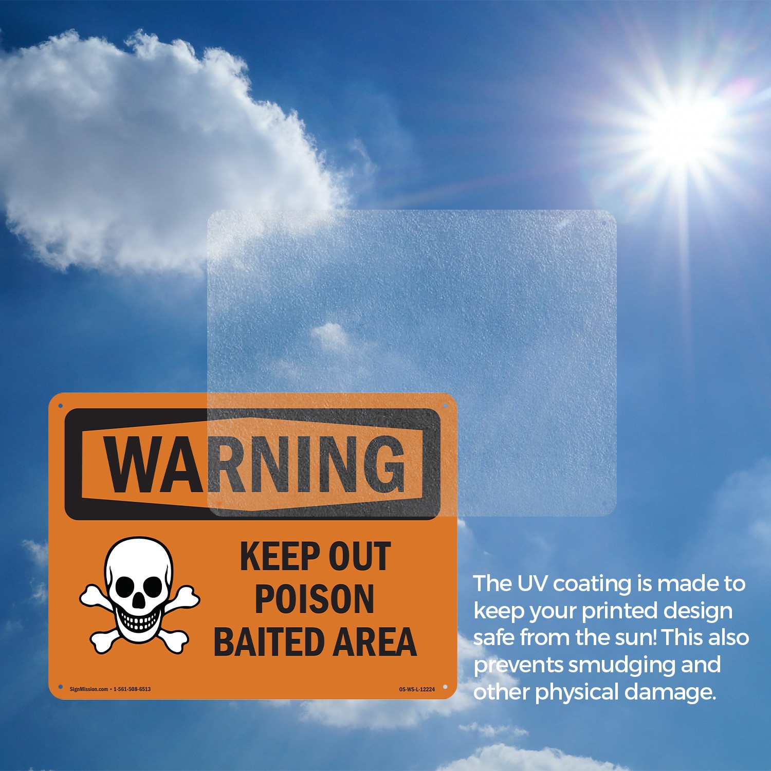 Keep Out Poison Baited Area OSHA WARNING Sign Metal, Plastic, Decal 5 or 10 Pack