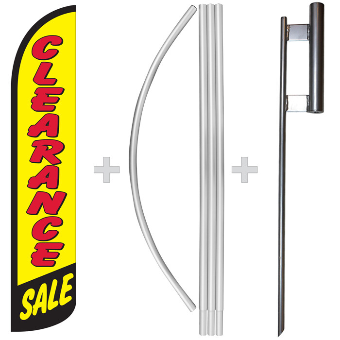 Clearance Sale 15′ Tall Windless Swooper Feather Flag & Pole Kit