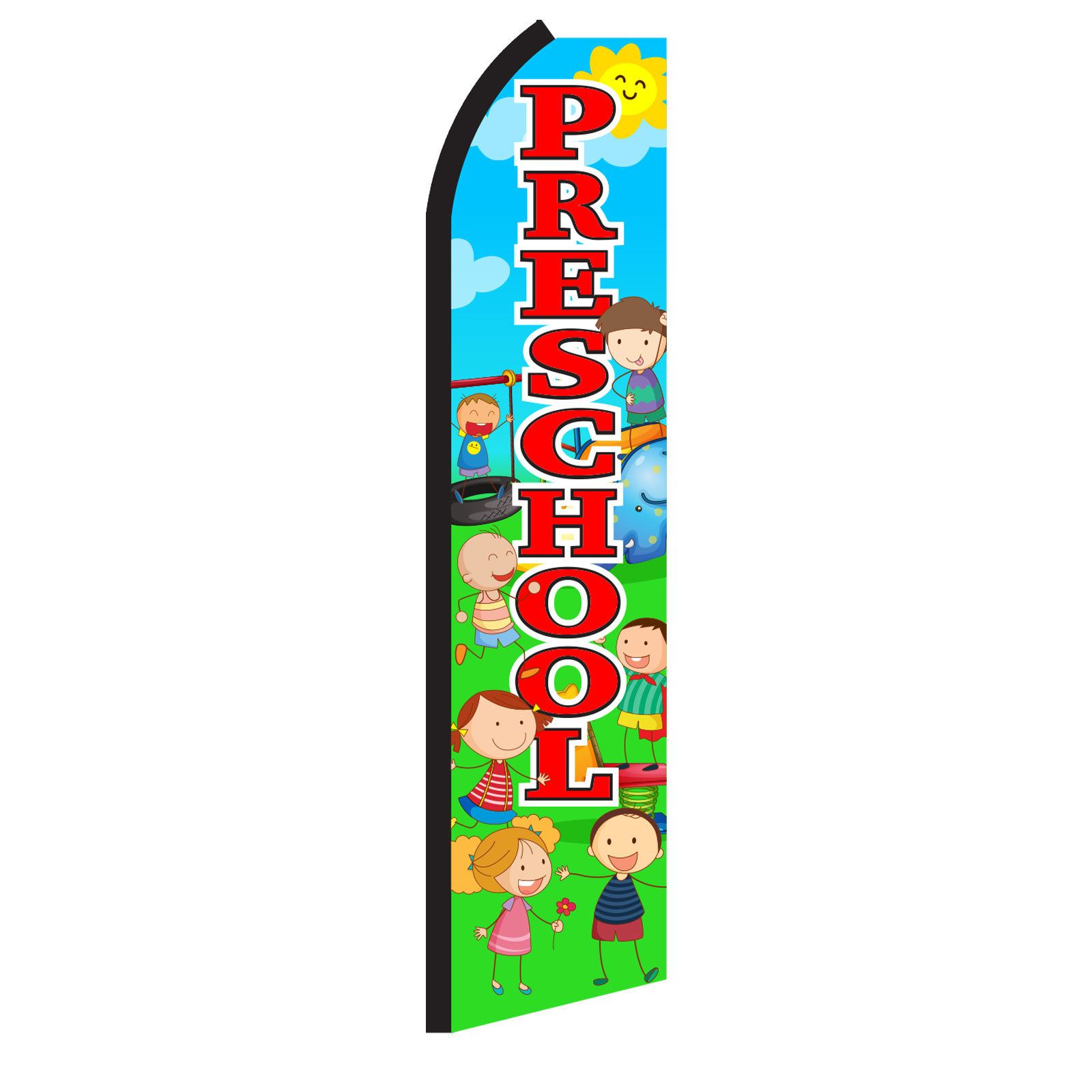 PRESCHOOL Advertising Flutter Feather Sign Swooper Banner Flag Only