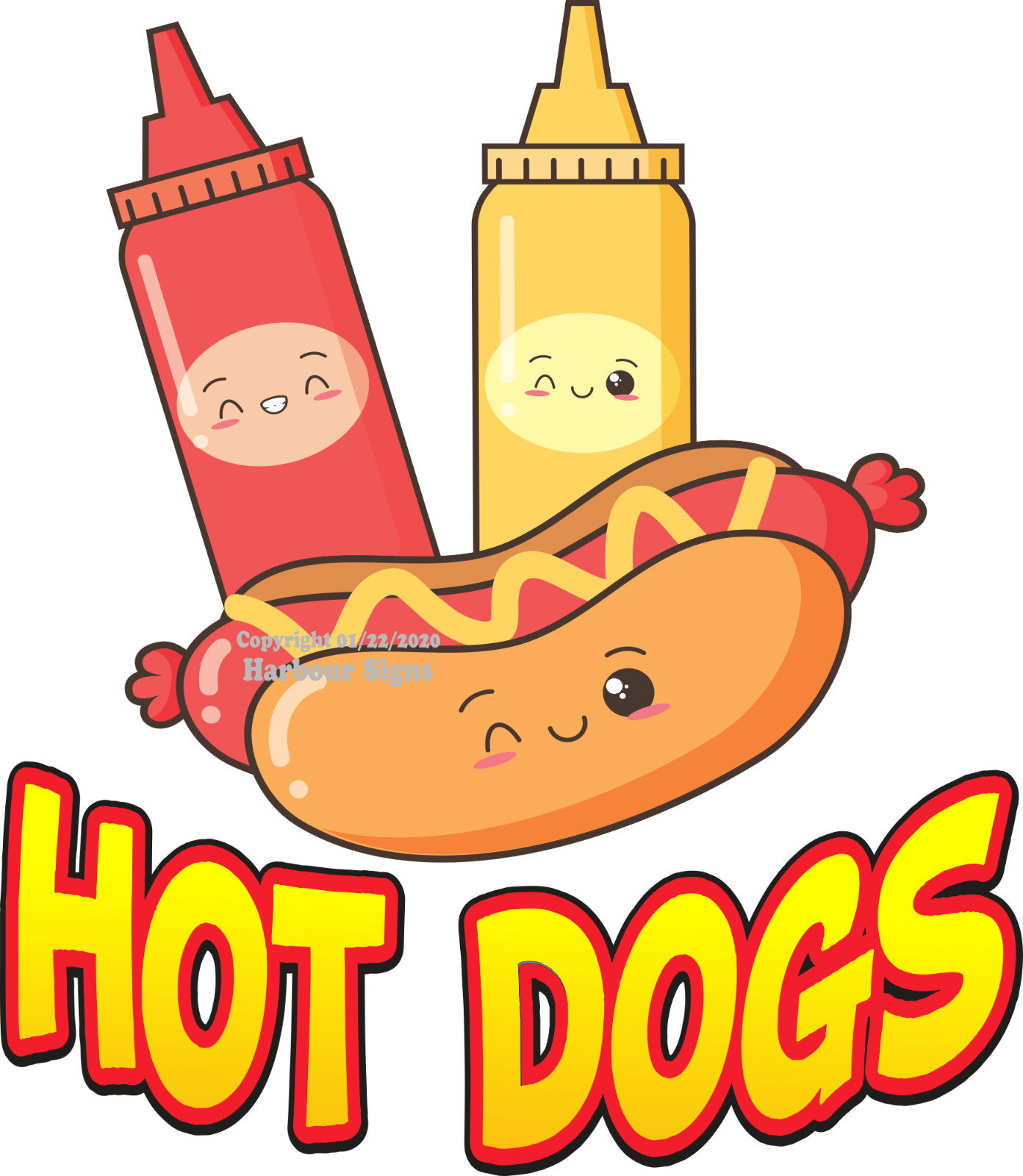 Hot Dogs DECAL (Choose Your Size) Food Truck Concession Vinyl Sign Sticker