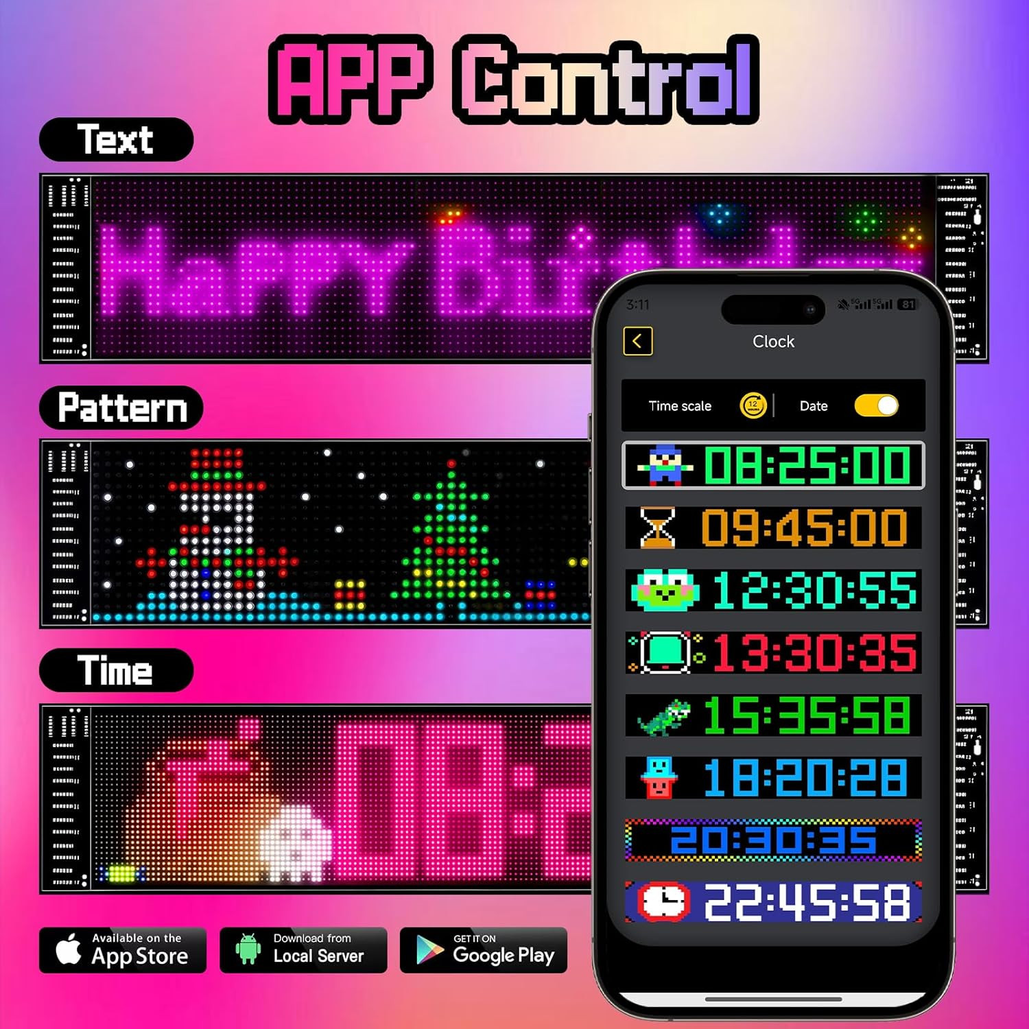 Smart LED Scrolling Sign – App Controlled, Waterproof, No Installation Needed